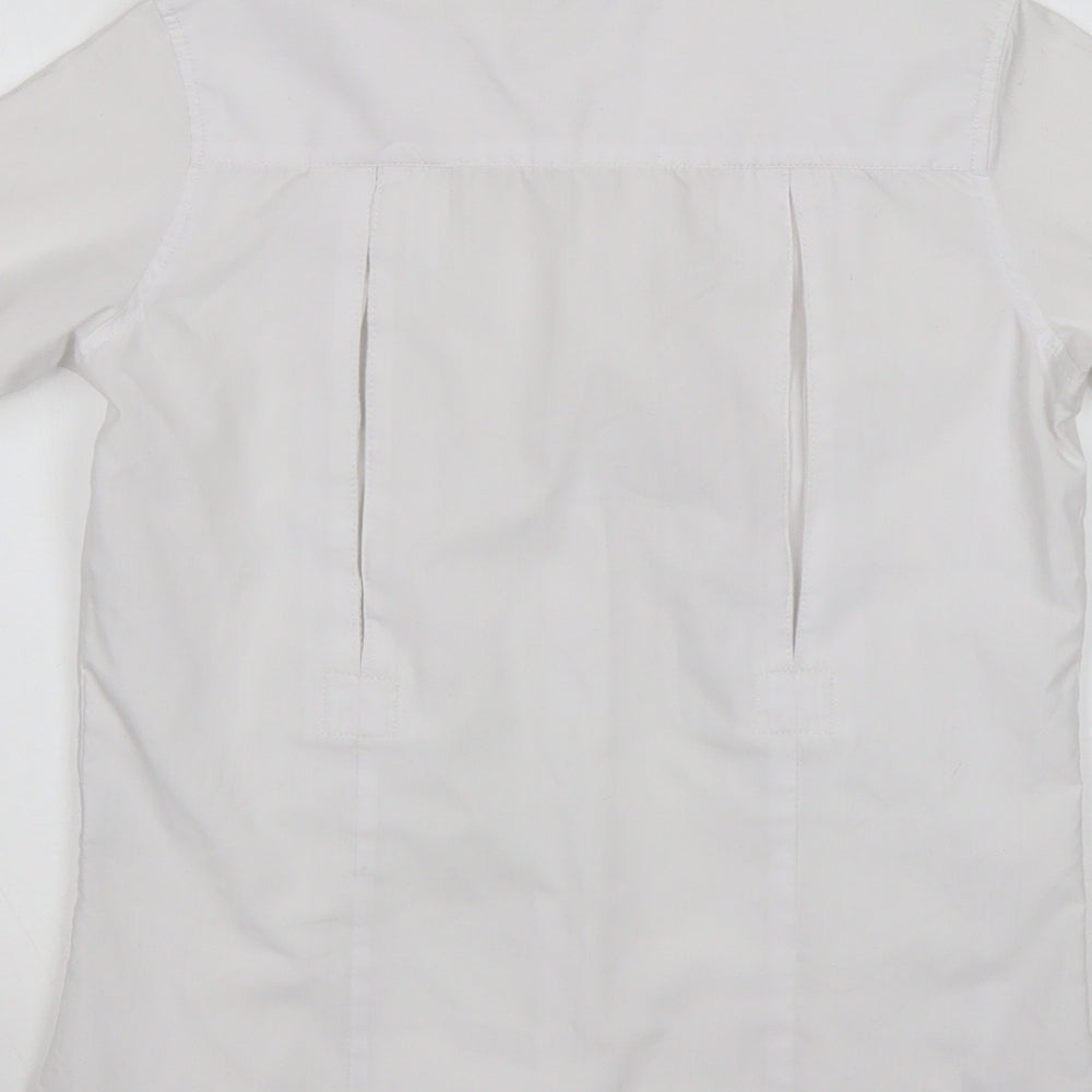 Dublin Womens White Polyester Basic Button-Up Size 10 Collared