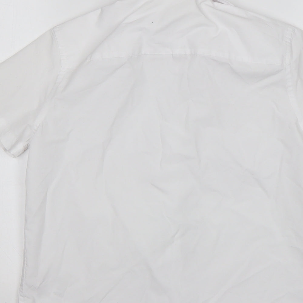 F&F Boys White Polyester Basic Button-Up Size 9-10 Years Collared