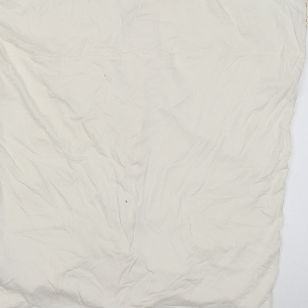 NEXT Womens Ivory Viscose Basic Button-Up Size 10 V-Neck