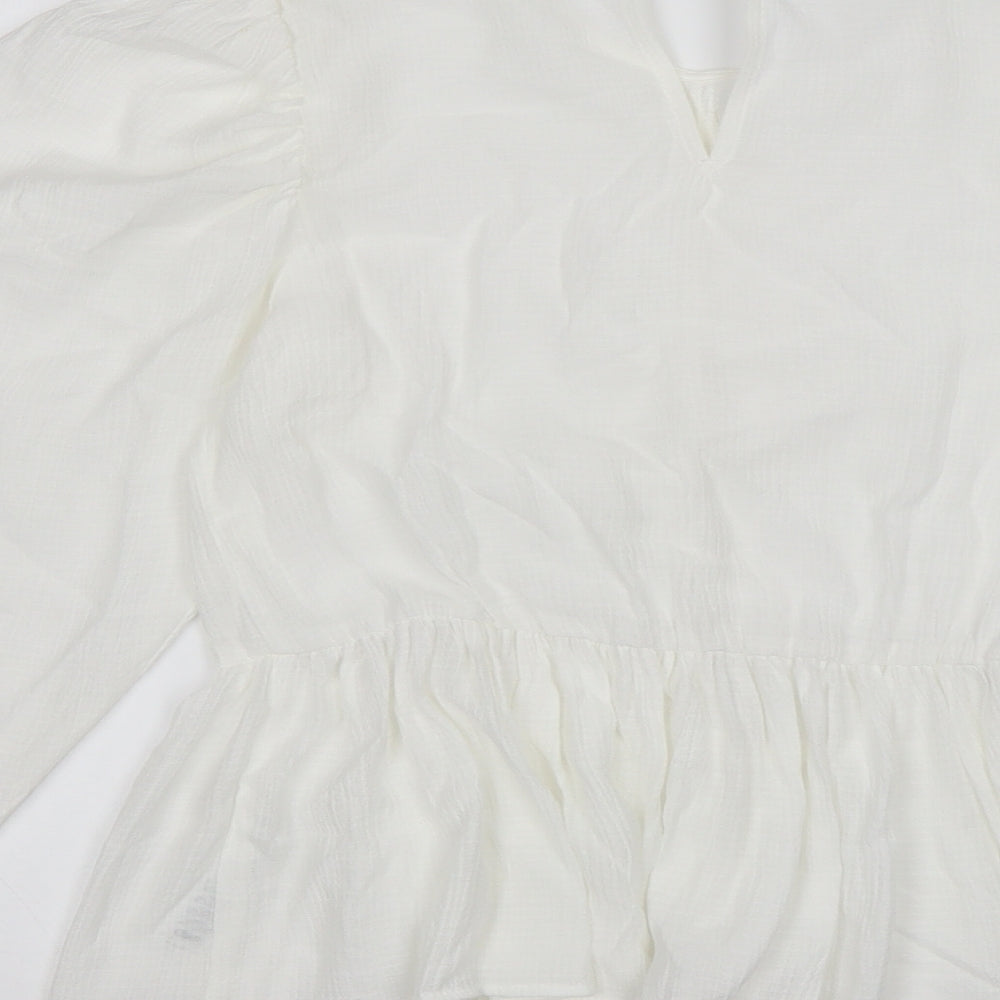 ASOS Womens White Viscose Basic Blouse Size 10 Round Neck