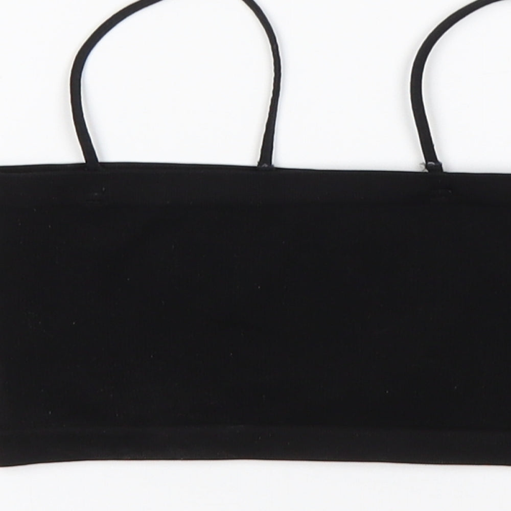 Primark Womens Black Polyester Cropped Tank Size S Off the Shoulder