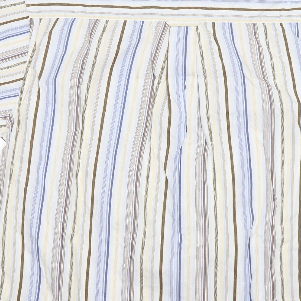 Lee Cooper Mens Multicoloured Striped Cotton Button-Up Size M Collared