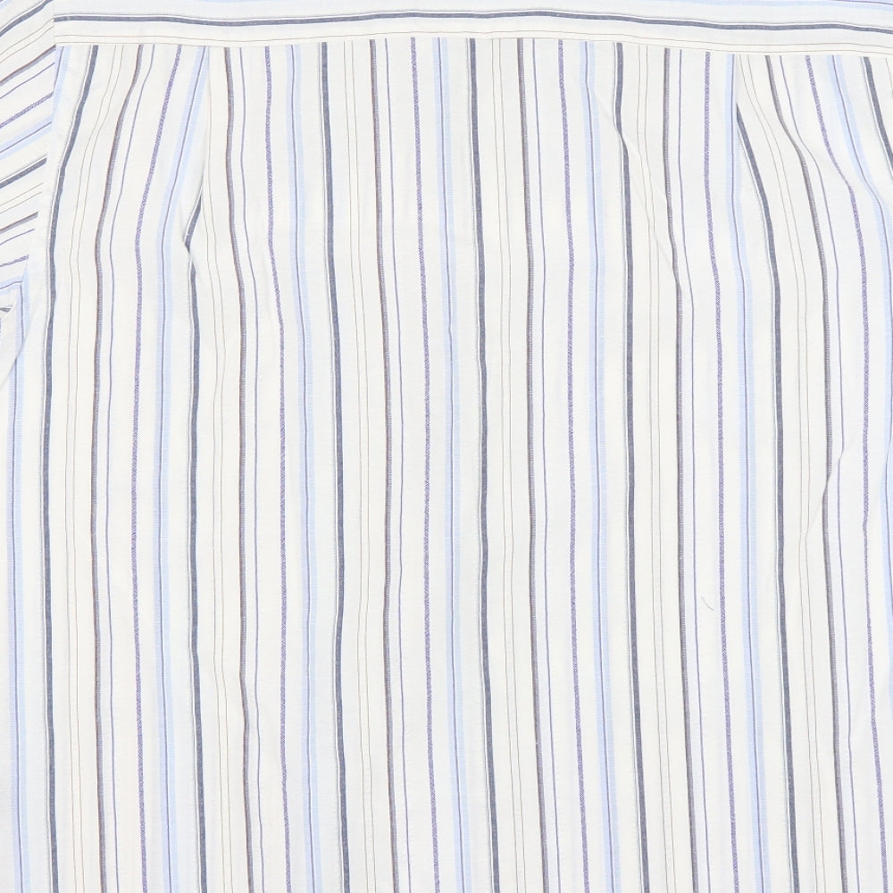 Duke Mens Multicoloured Striped Polyester Button-Up Size M Collared