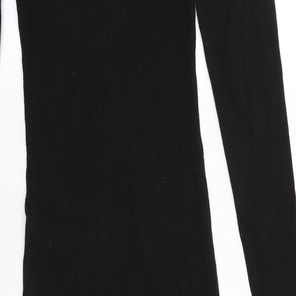 Y.A.S Womens Black Round Neck Polyester Pullover Jumper Size M