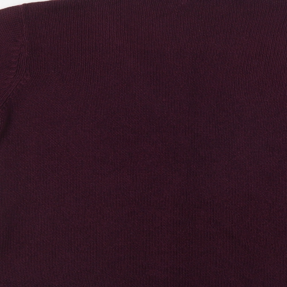 Signature Experience Womens Purple V-Neck Acrylic Cardigan Jumper Size XL