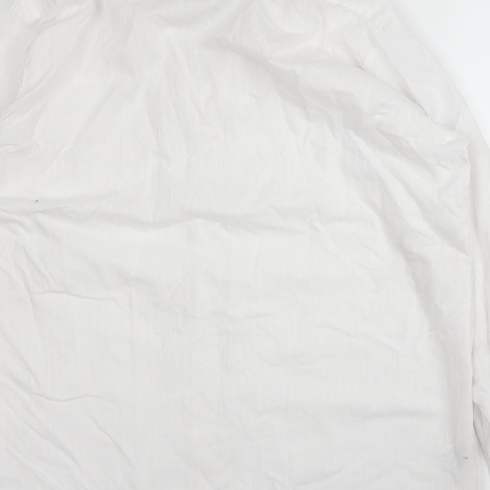 Canda Mens White Cotton Button-Up Size 15 Collared Button