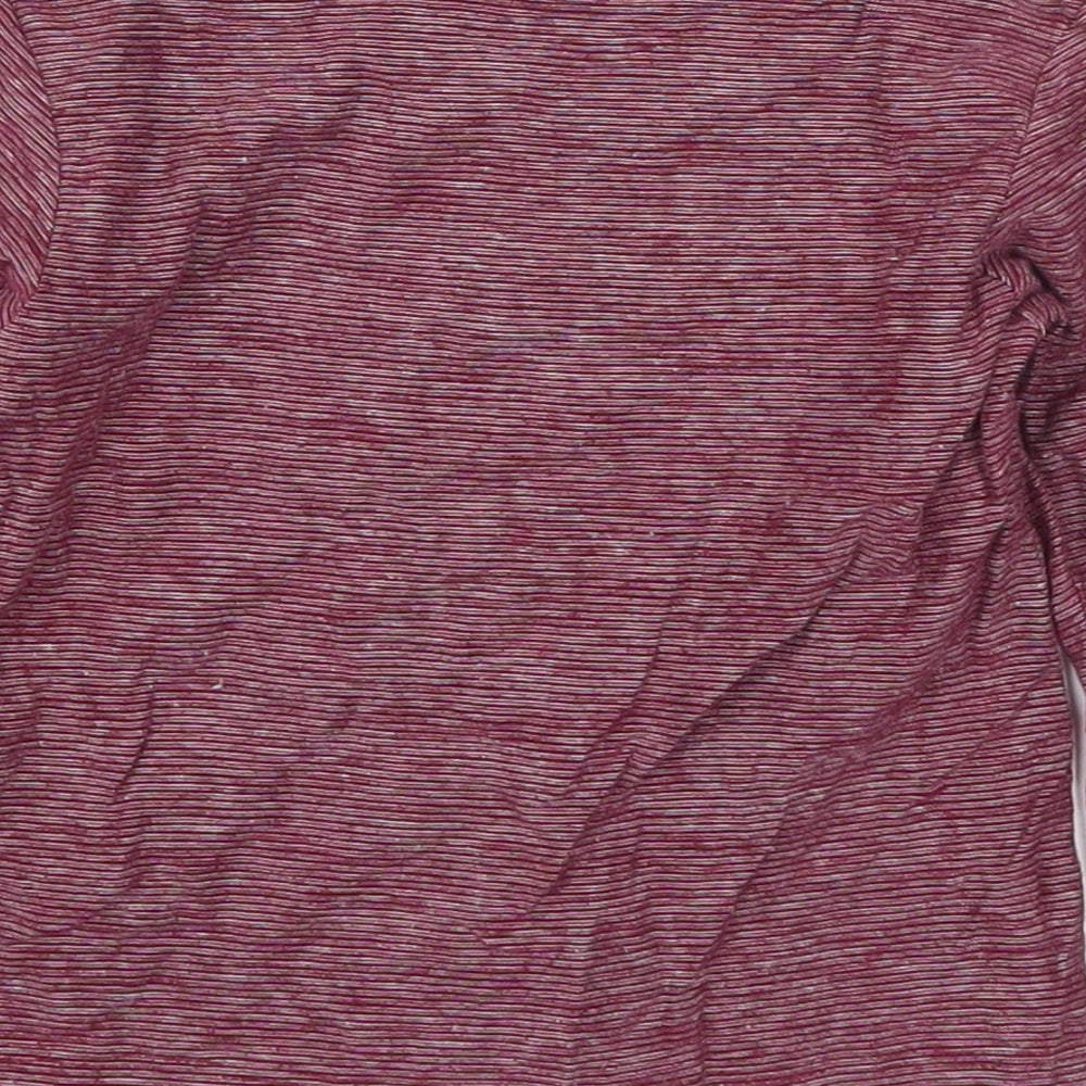 Matalan Boys Red Striped Cotton Basic T-Shirt Size 9-12 Months Round Neck Pullover