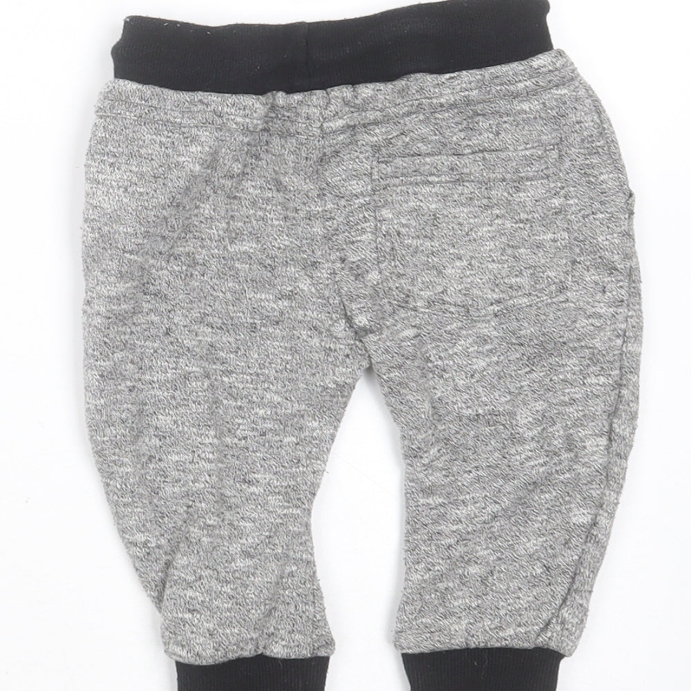 F&F Baby Grey Polyester Jogger Trousers Size 12-18 Months Drawstring