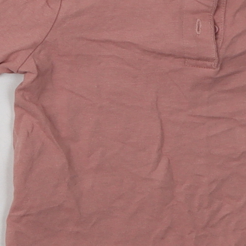 Matalan Girls Pink Cotton Basic Casual Size 18-24 Months Crew Neck Button