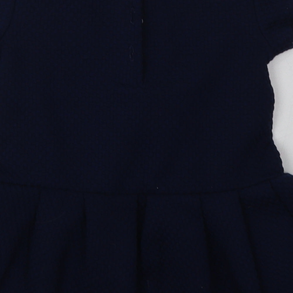 NEXT Girls Blue Polyester A-Line Size 9-12 Months Crew Neck Button