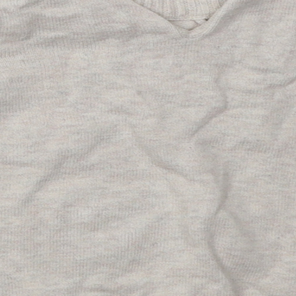TU Girls Beige Floral Cotton Basic Casual Size 0-3 Months Crew Neck Button