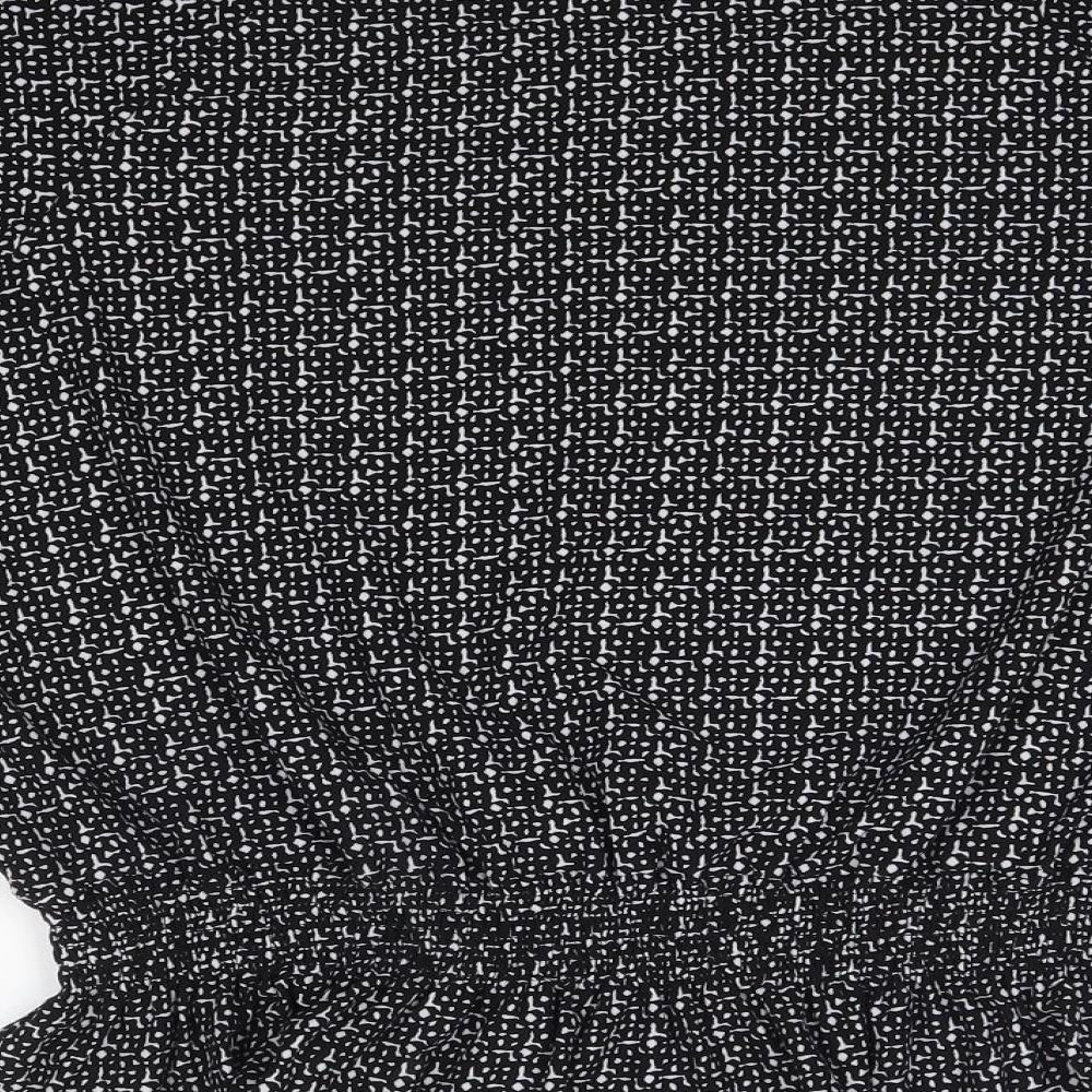Pebble Bay Womens Black Polyester Basic Blouse Size 18 Round Neck