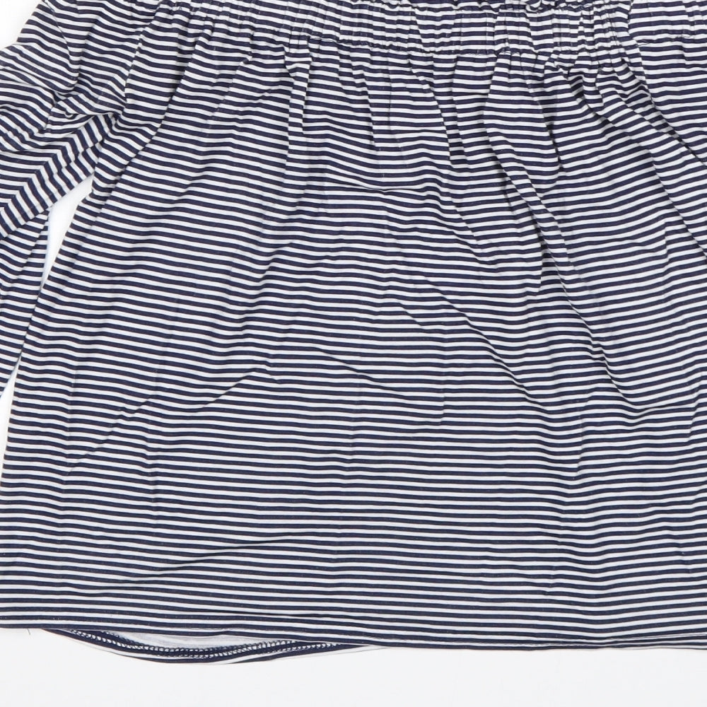 Atmosphere Womens Multicoloured Striped Viscose Basic T-Shirt Size 6 Boat Neck