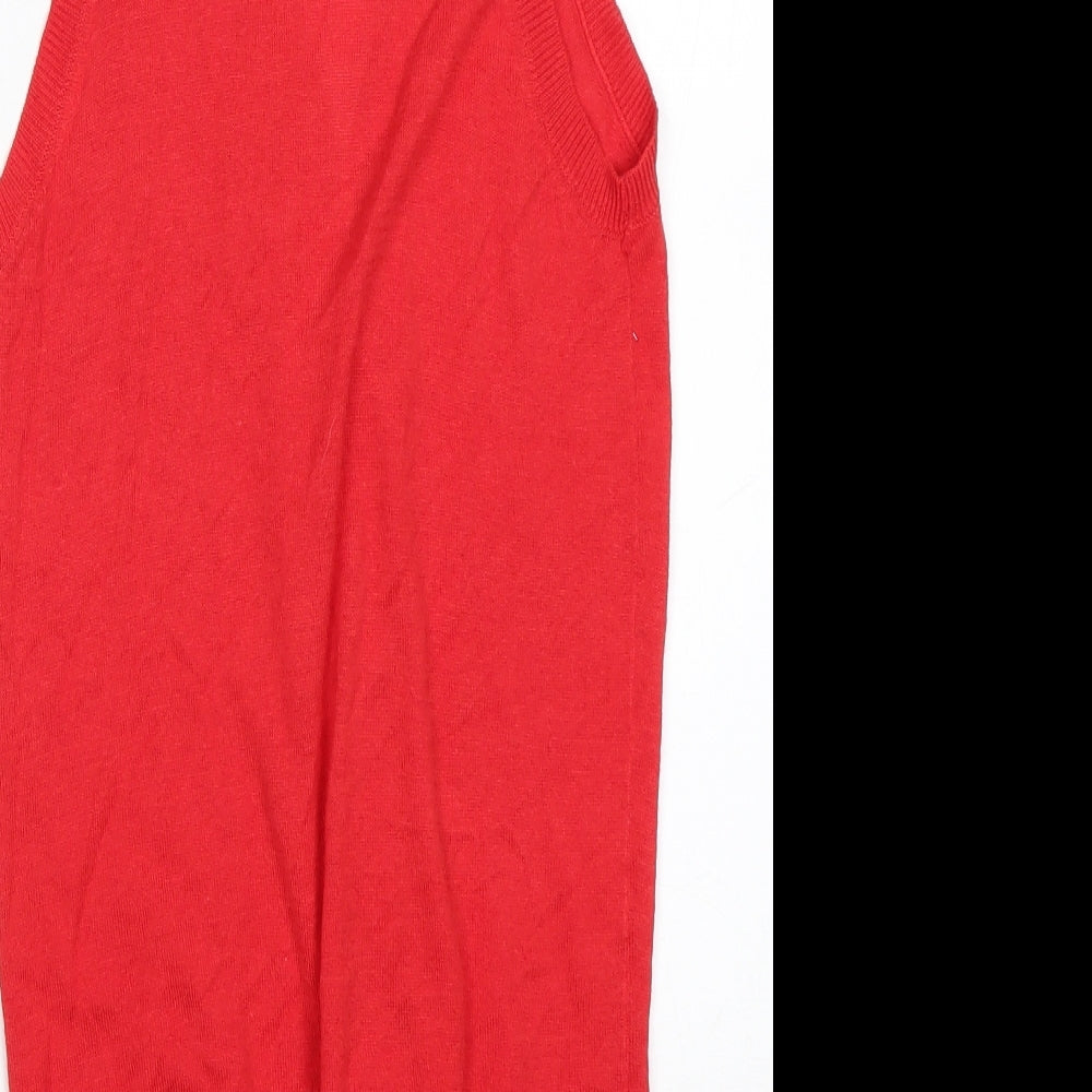 Atmosphere Womens Red V-Neck Viscose Cardigan Jumper Size 8