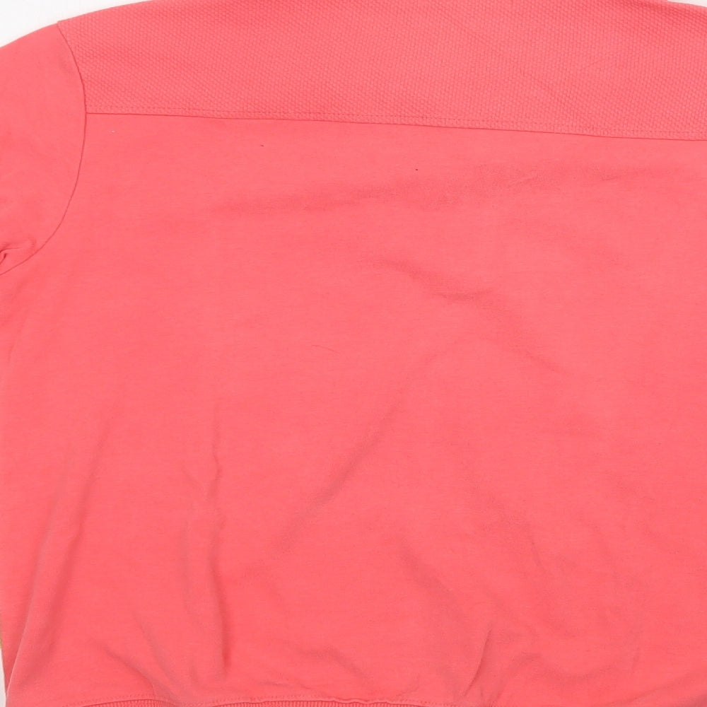 Stadlie Womens Pink Cotton Henley Sweatshirt Size M Button