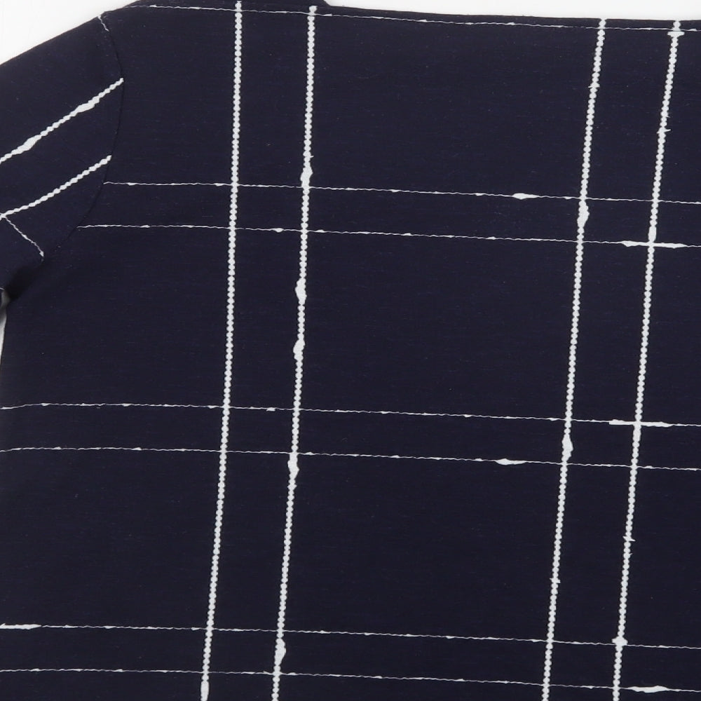 Bonmarché Womens Blue Square Neck Polyester Pullover Jumper Size 10