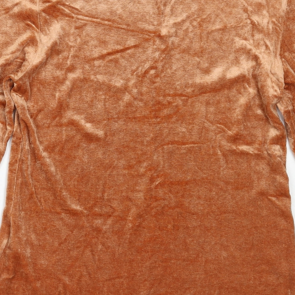Bianca Womens Orange Round Neck Polyester Pullover Jumper Size 36