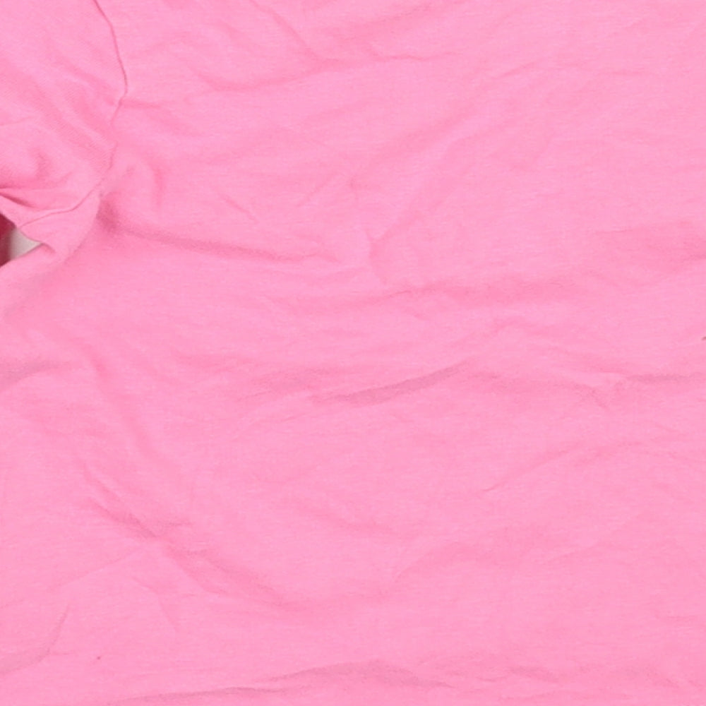 George Girls Pink Cotton Basic T-Shirt Size 2-3 Years Round Neck