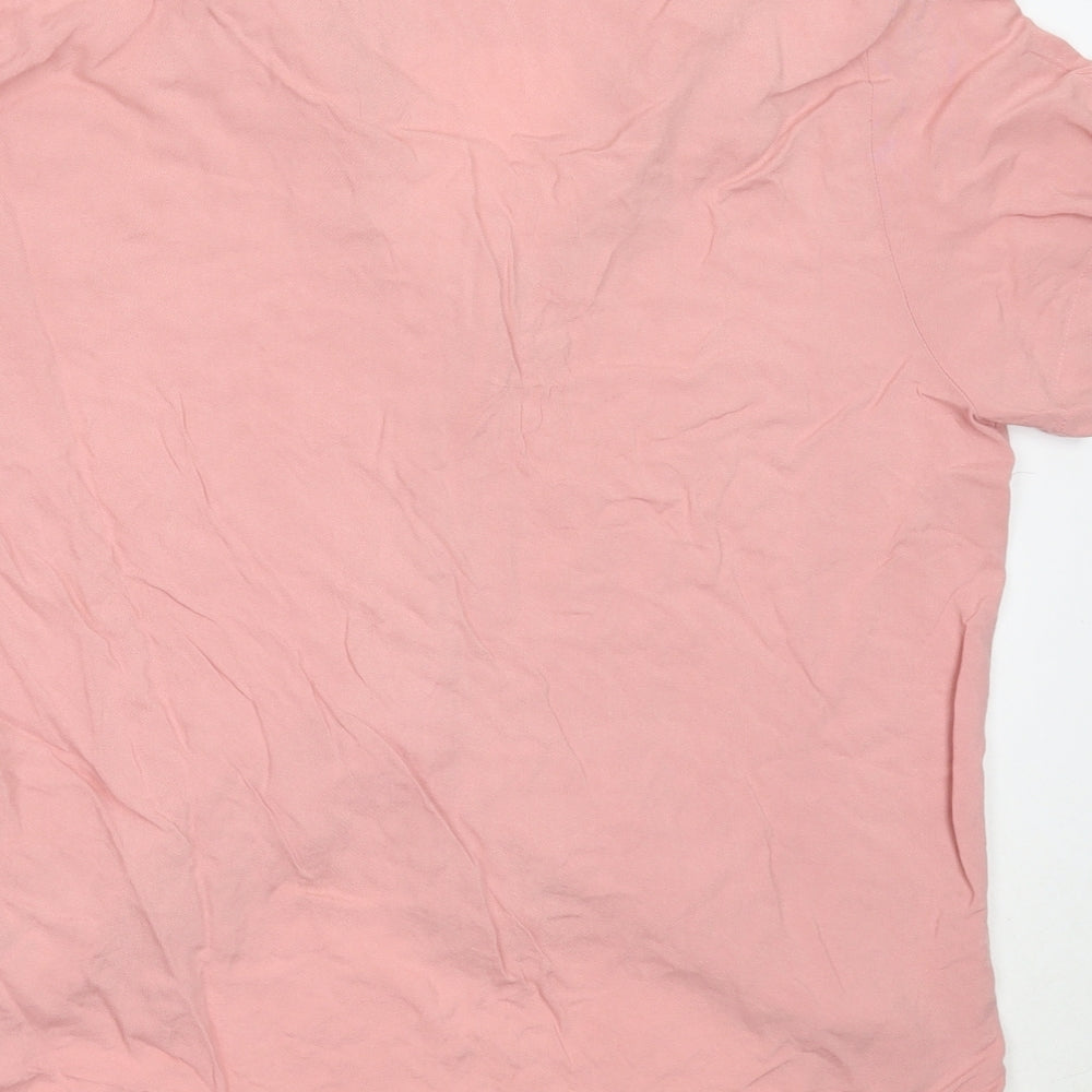 ASOS Womens Pink Viscose Basic Button-Up Size M Collared