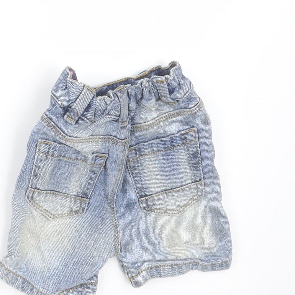 Matalan Baby Blue Cotton Cropped Trousers Size 6-9 Months - distressed shorts