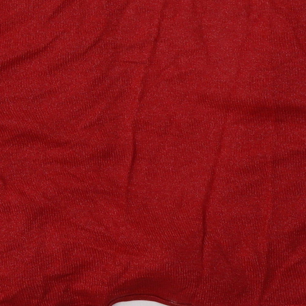M&Co Womens Red V-Neck Viscose Cardigan Jumper Size 12