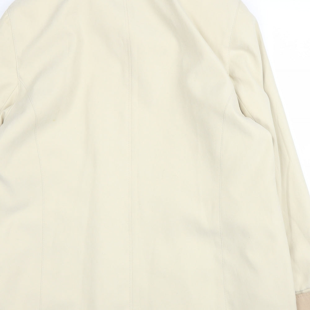 Isabell Womens Beige Overcoat Coat Size 12 Button