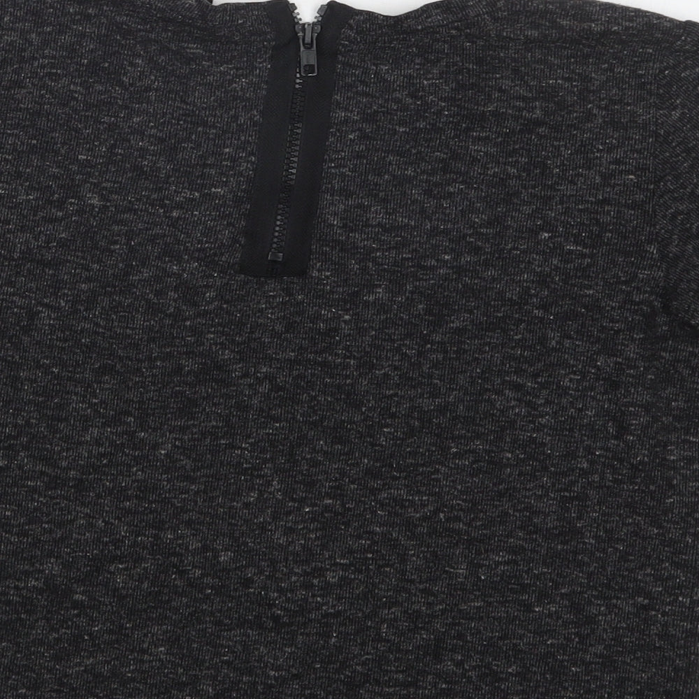 Topshop Womens Grey Crew Neck Polyester Pullover Jumper Size 8