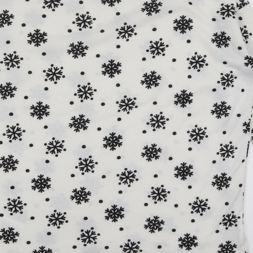 Only Womens White Round Neck Polyester Pullover Jumper Size L - Snowflakes