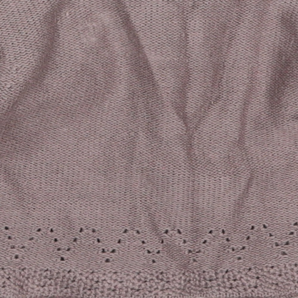 M&Co Girls Brown Acrylic Cardigan Jumper Size 9-12 Months Button