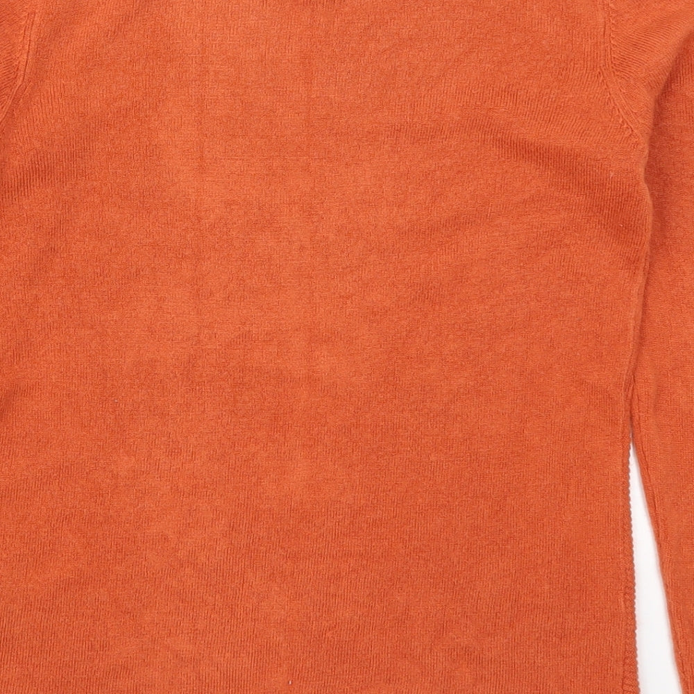 Anna Rose Womens Orange Round Neck Acrylic Pullover Jumper Size S