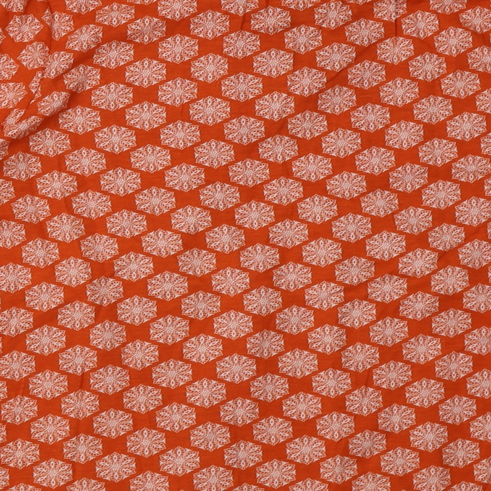 sainsburys Womens Orange Geometric Cotton Pullover Sweatshirt Size 14 Pullover