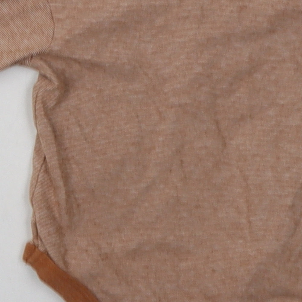 sainsburys Baby Brown Cotton Babygrow One-Piece Size 6-9 Months Button