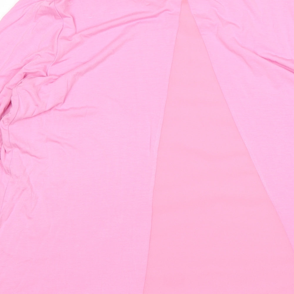 Michele Hope Womens Pink Viscose Basic T-Shirt Size 14 Round Neck
