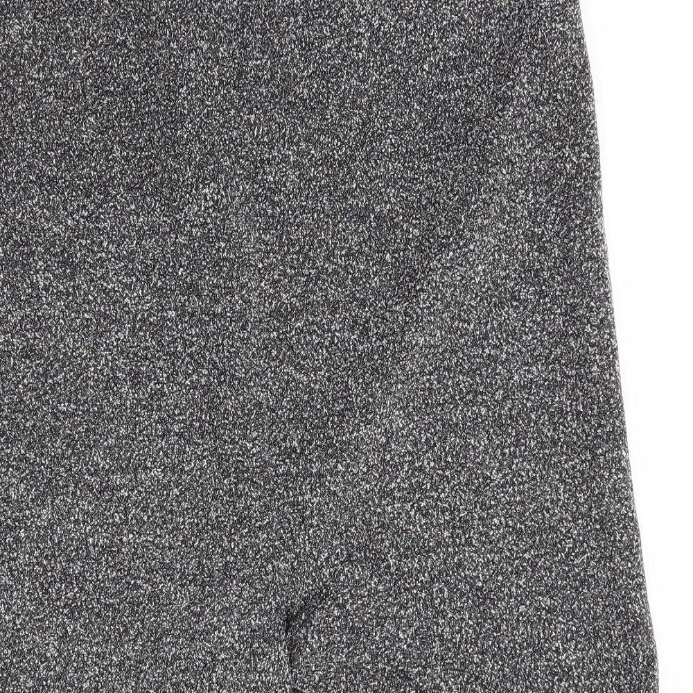New Look Womens Grey Polyester A-Line Skirt Size 32 in