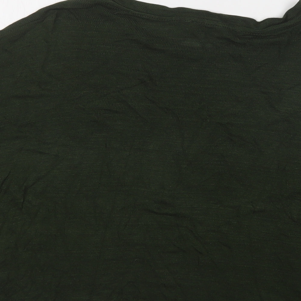 Stradivarius Womens Green Crew Neck Viscose Pullover Jumper Size S