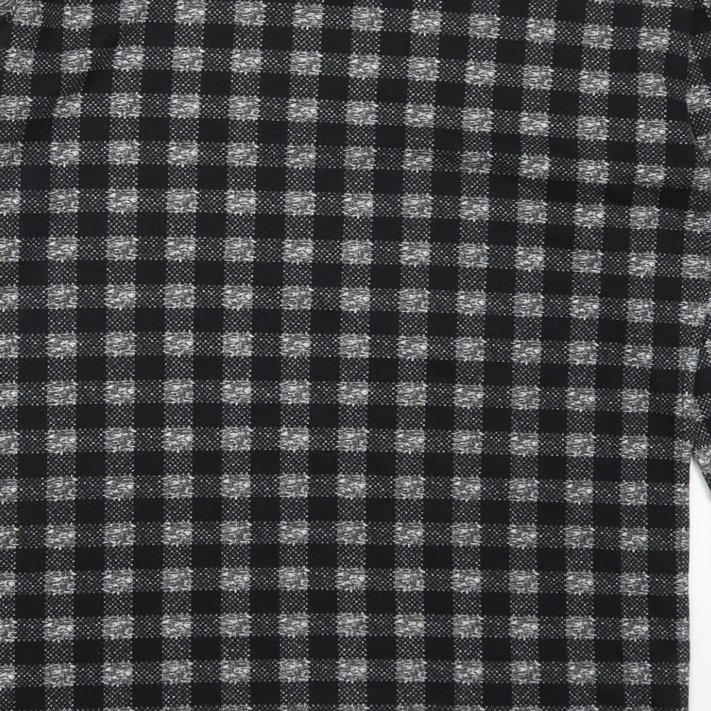 Nutmeg Womens Grey Check Polyester Pullover Sweatshirt Size 12 Pullover