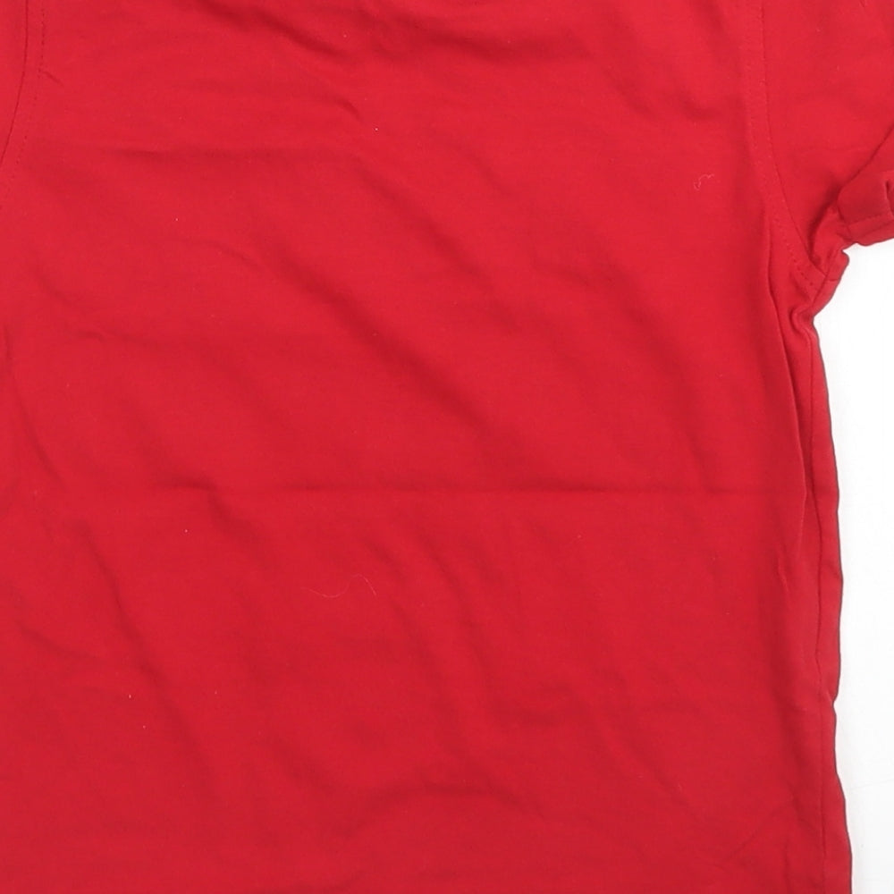 George Boys Red Cotton Basic T-Shirt Size 6-7 Years Crew Neck - Chicago