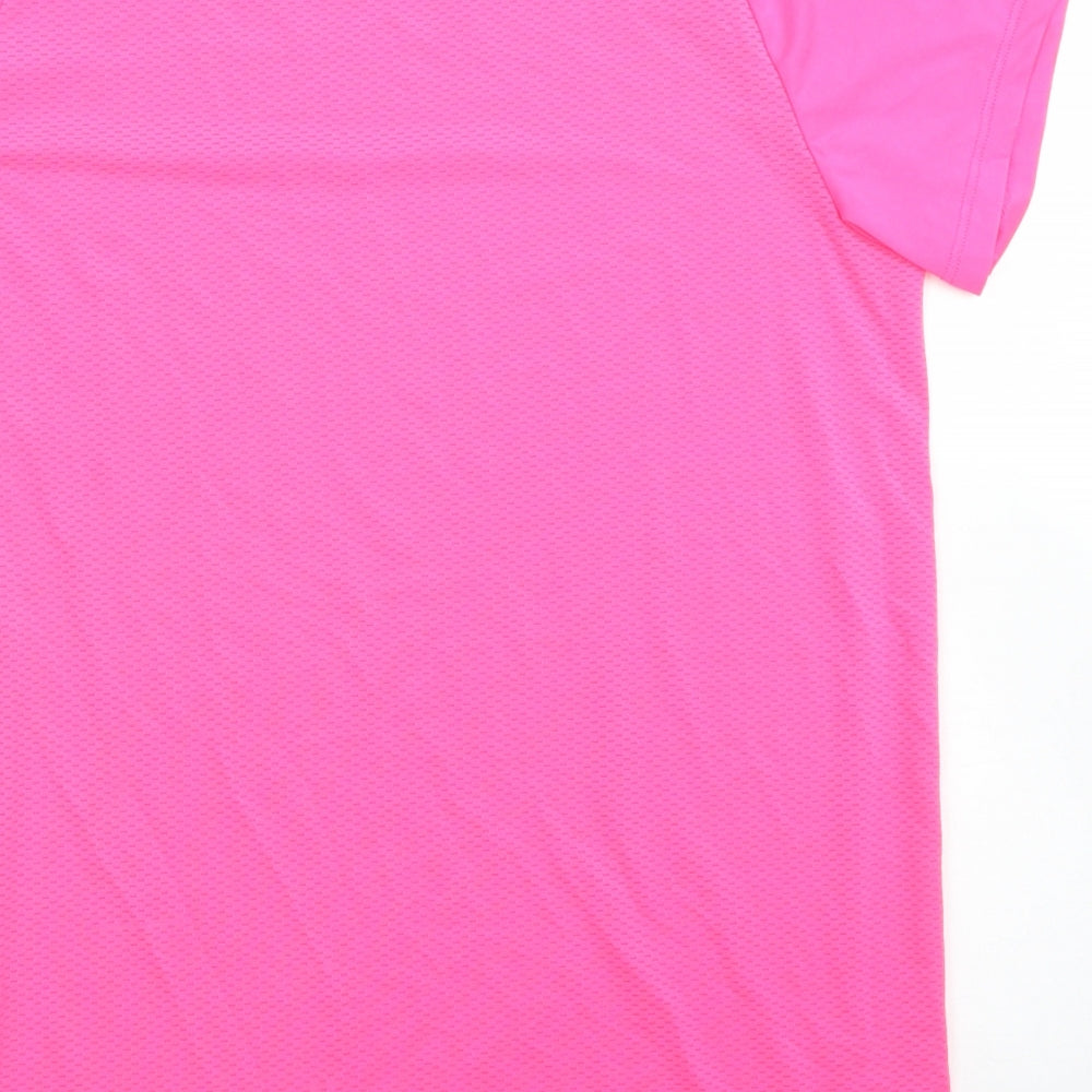 Studio Womens Pink Polyester Basic T-Shirt Size 8 Crew Neck