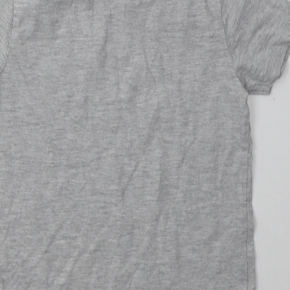Marks & Spencer Boys Grey Cotton Basic T-Shirt Size 5-6 Years Crew Neck Pullover