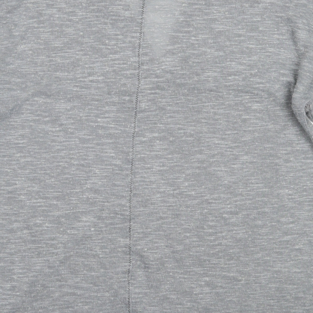 NEXT Womens Grey V-Neck Polyester Pullover Jumper Size 12