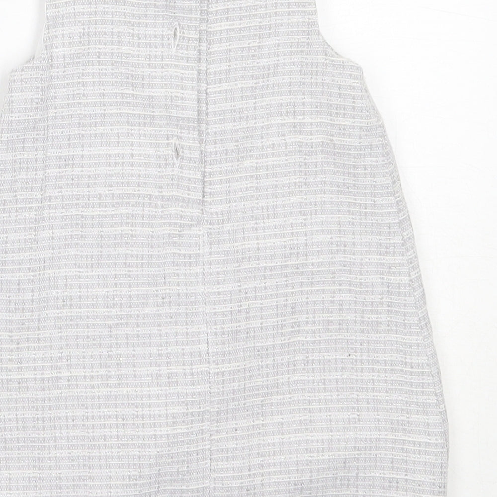 Mini Club Girls Grey Cotton Shift Size 3-6 Months Round Neck