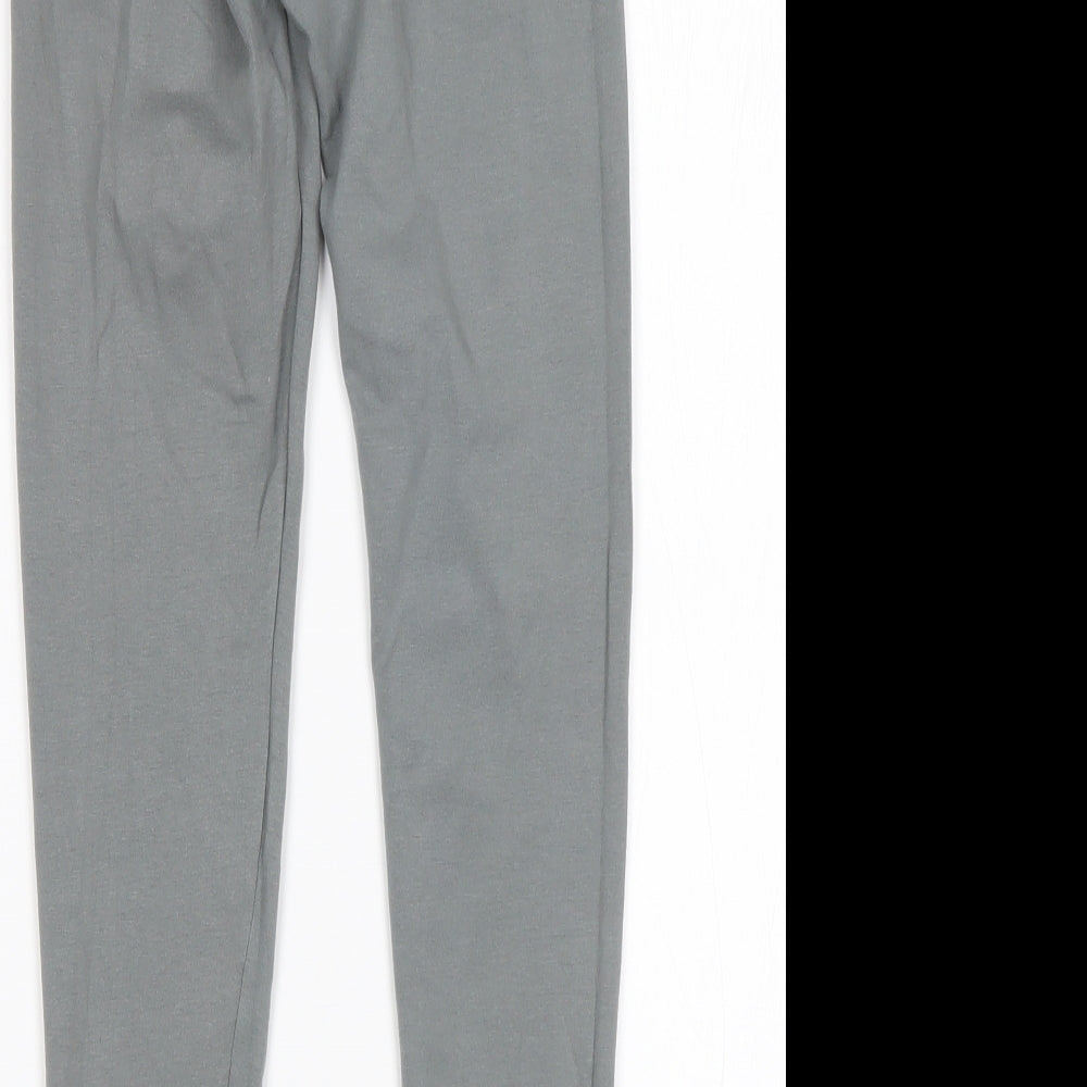 PRETTYLITTLETHING Womens Grey Cotton Sweatpants Leggings Size 4 L27 in Regular