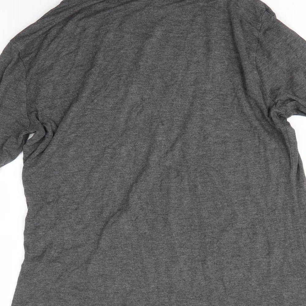 New Look Womens Grey Viscose Basic Blouse Size 14 High Neck