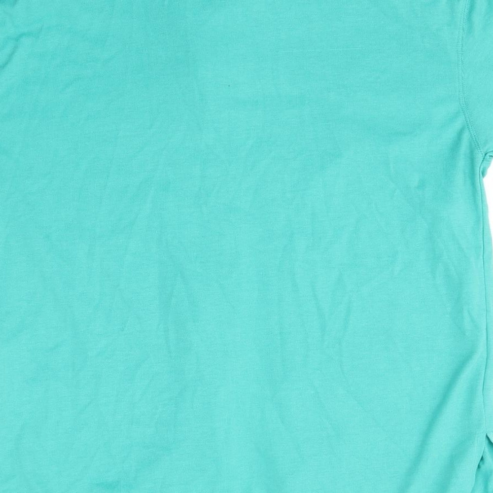 HONEY Womens Green Polyester Basic Button-Up Size M Collared