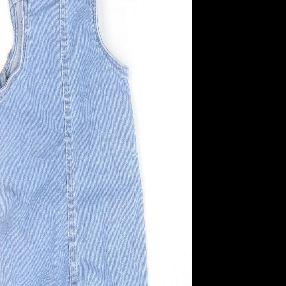 TU Baby Blue Cotton Dungaree One-Piece Size 0-3 Months
