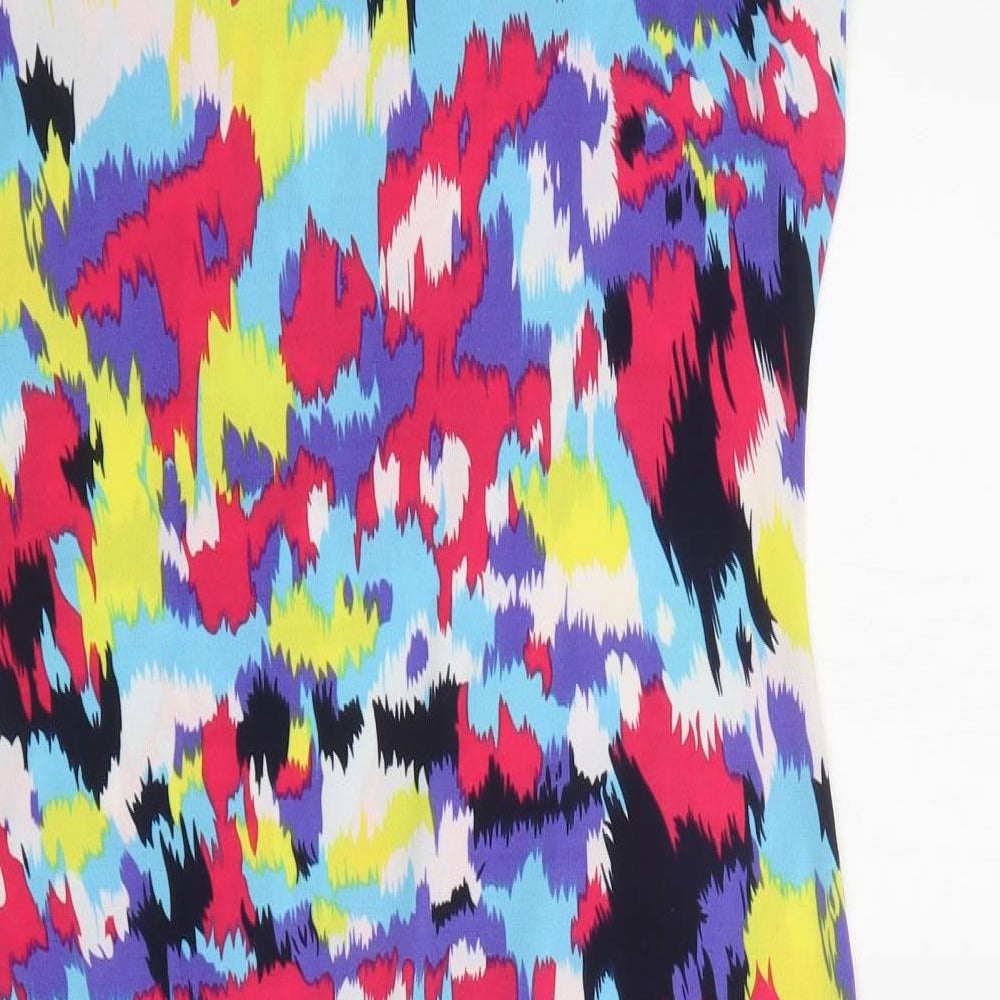 Ruiyige Womens Multicoloured Geometric Polyester Bodycon Size M Crew Neck