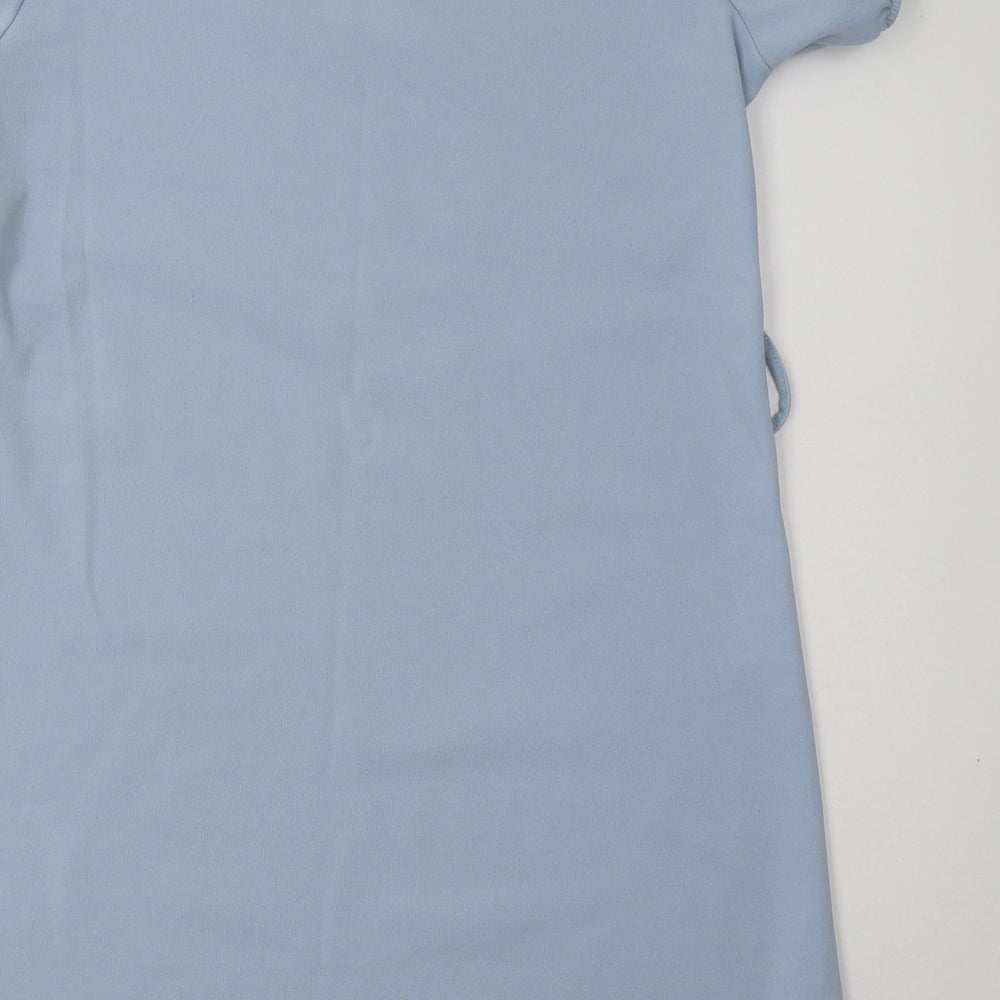 Boohoo Womens Blue Polyester A-Line Size 14 Crew Neck Pullover