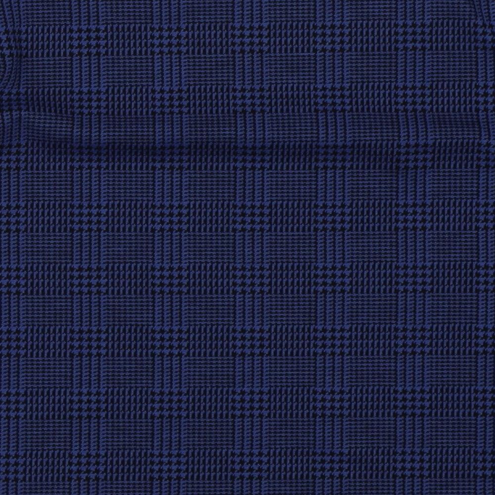 Marks & Spencer Womens Blue Check Polyester Pullover Sweatshirt Size 12 Pullover
