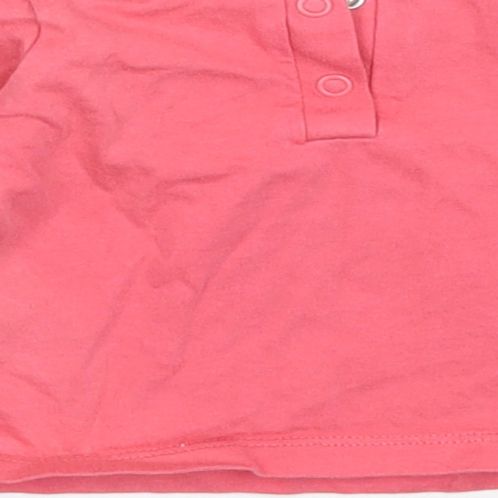 Matalan Girls Pink Cotton Basic T-Shirt Size 3-6 Months Round Neck