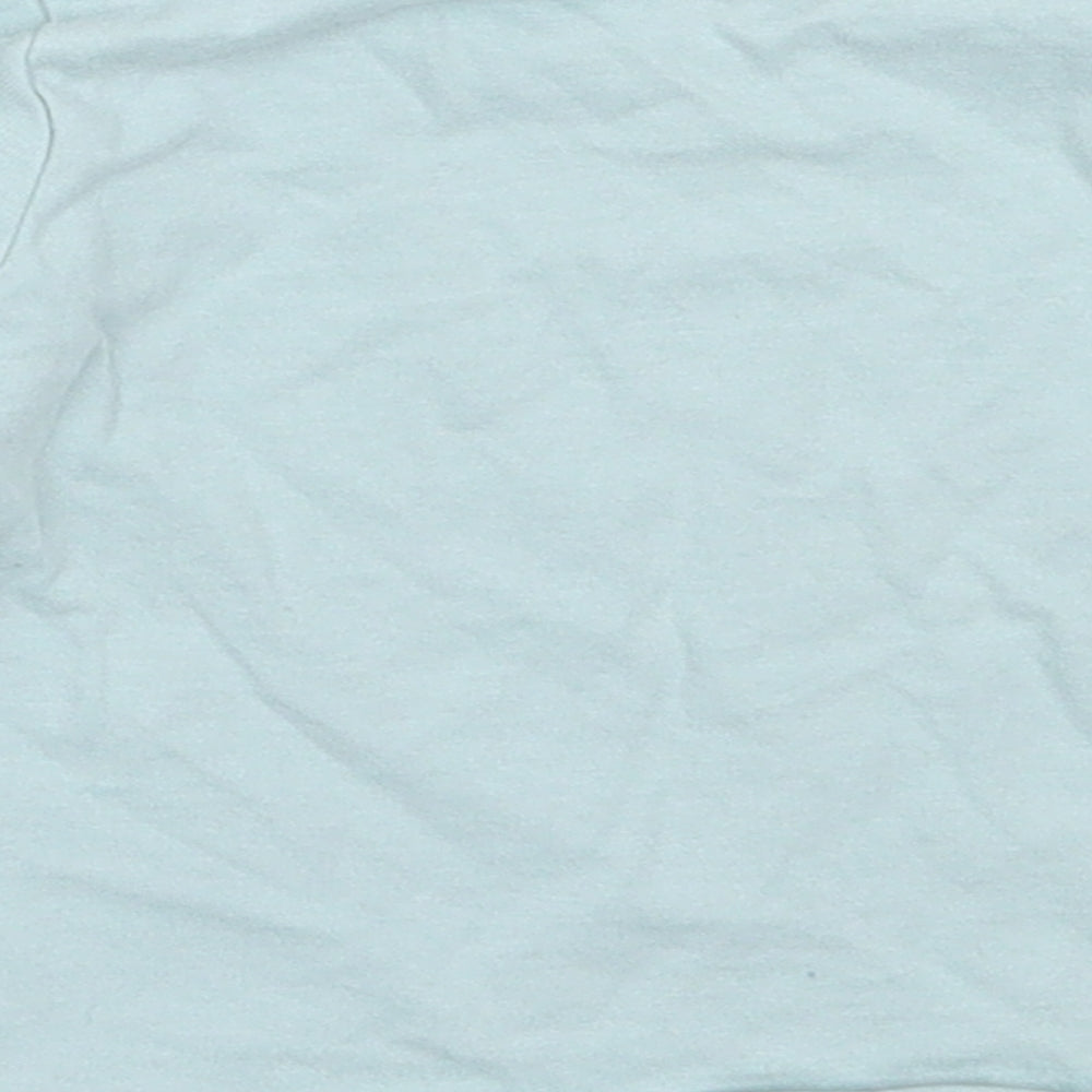 George Girls Blue Cotton Basic T-Shirt Size 3-6 Months Round Neck